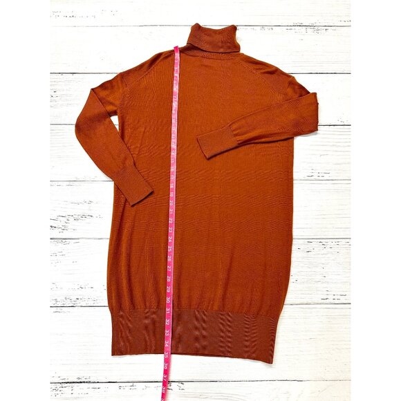 Woman's Cremieux Wool Blend Turtleneck Tunic Sweater Dress in Rust Size Small - Picture 9 of 10